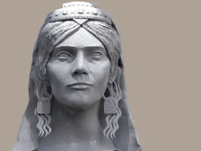 Queen Teuta Statue Grand Bust Albanian 3D model