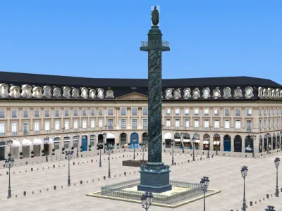  Place Vendome Paris Low Poly 