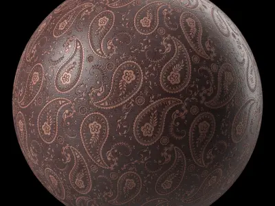 Leather Materials 21- by Ornament Pattern Sbsar Pbr 4k Seamless Texture