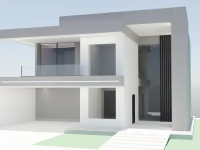 cozy house in high-tech style 3D model