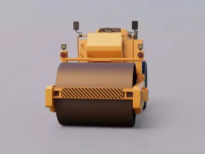 Road Roller Single Drum - Heavy Machinery 3D model