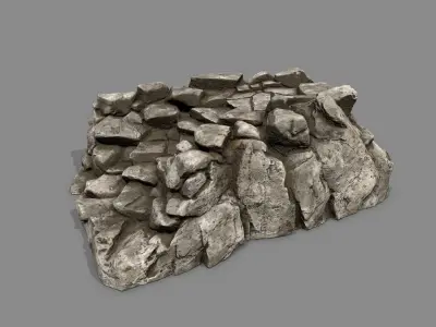 Old Stairs Low-poly 3D model 2
