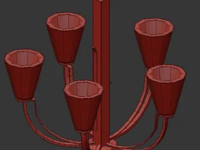 Mullican 5 Light Shaded Classic Traditional 3D model