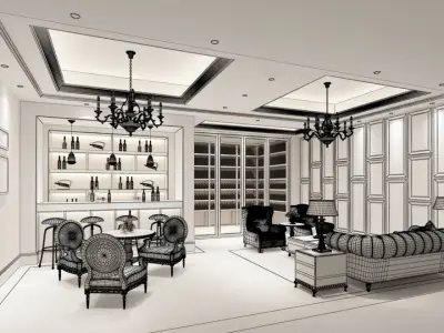 Business Restaurant - Coffee - Banquet  133 3D model