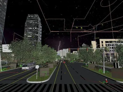 Typhoon rainstorm natural disaster 3D model