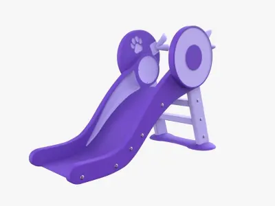 Kid Park Slide Park Equipment Interior Purple 3D model
