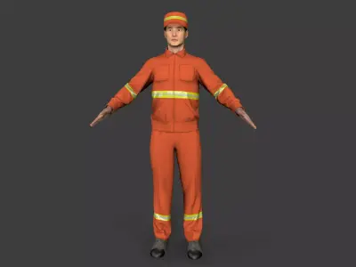 Street Cleaner Low-poly 3D model