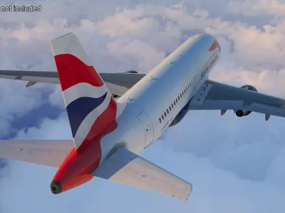  British Airways Airbus A319 Rigged for Cinema 4D 