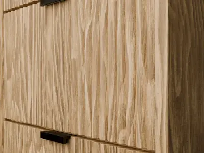 Drawer Chest - Solid Oak Light 3D model