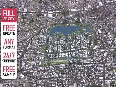 Jinan - 3D City Model Low-poly 3D model
