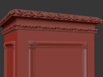 cabinet with glass doors 3D model