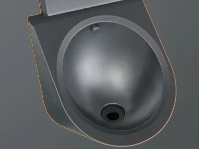Metal Urinal Basin Low-Poly Version Low-poly 3D model