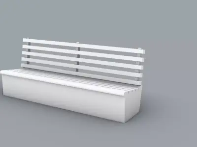 Simple Outdoors Bench Low-poly 3D model