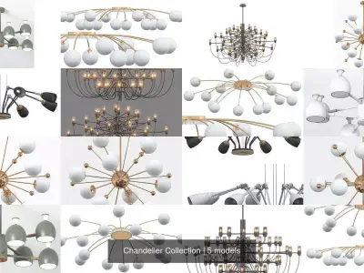Chandelier Collection modern 3D Model Pack