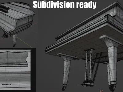 Grand Piano 1K to 8K 3D model