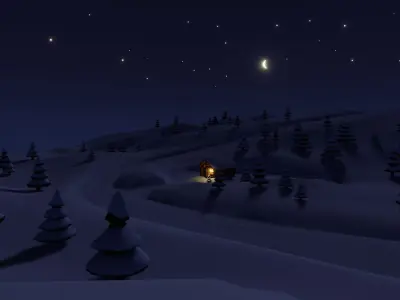 Christmas Snow House Low-poly 3D model