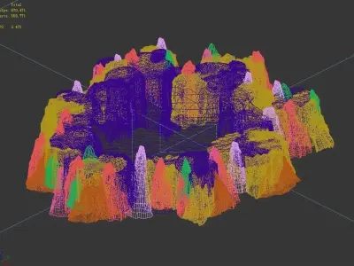 3D map with - Stones 05 3D model