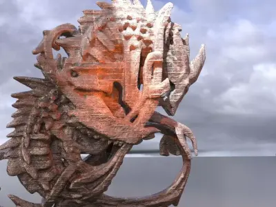 Cthulhu Stone Sceptre rock 3  3D model