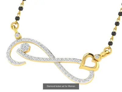 Diamond locket set for Women 3D Model Pack