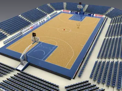 Basketballcourt spalding nba basketball 3D model