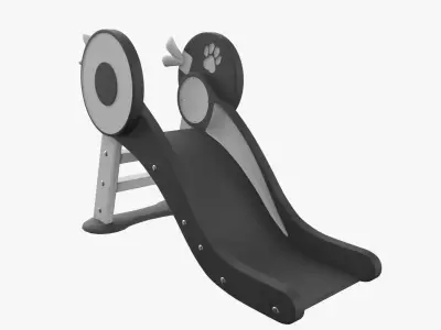 Kid Park Slide Park Equipment Interior Black 3D model