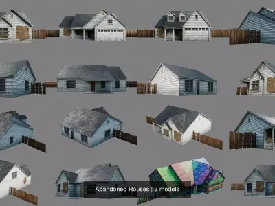 Abandoned Houses 3D Model Pack