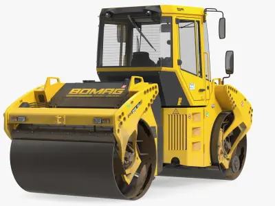 Bomag BW 205 AD4 Articulated Tandem Roller Dusty 3D model
