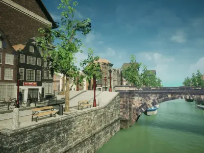 Modern City 4 Unreal Low-poly 3D model