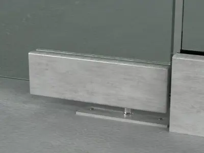 A set of glass partitions with sandblasted images 3D model