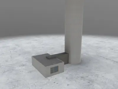 EDDH Radar Tower 2 Low-poly 3D model