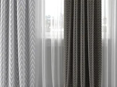Curtain Set 196C 3D model