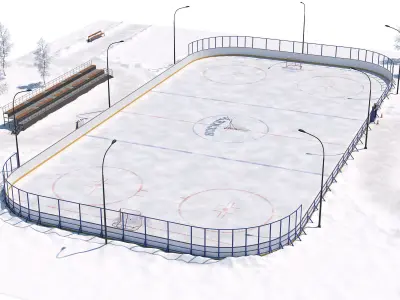 Hockey Court 3D model