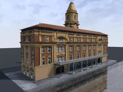 Auckland Ferry Terminal 3d low-poly model Low-poly 3D model
