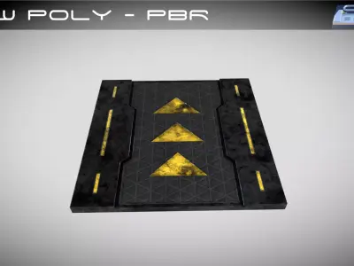 Sci-fi Floor Element Low-poly 3D model