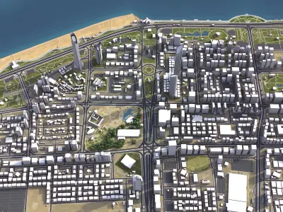 Abu Dhabi - City 3D Model Low-poly 3D model