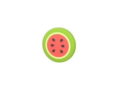 Cartoon Watermelon Slice v1 001 Low-poly 3D model