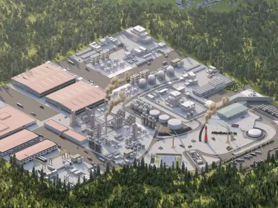 Industrial Factory-Petrochemical-Complex and Oil Gas Rig 3D model