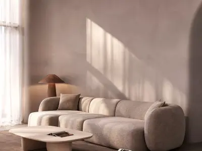 Living room interior scene 3D model 4