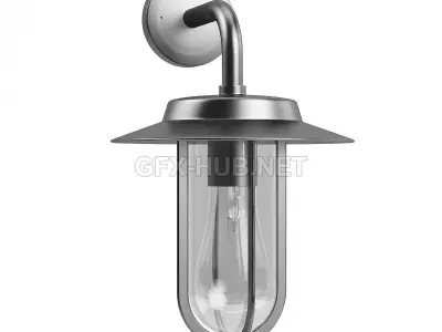 light outdoor wall with glass shade 3D model