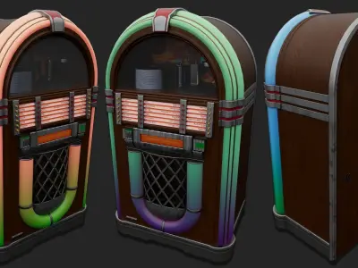 Retro Jukebox Low-poly 3D model