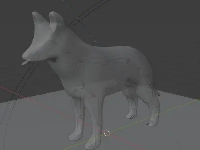 Basic Fox or Wolf etc Template Low-poly 3D model