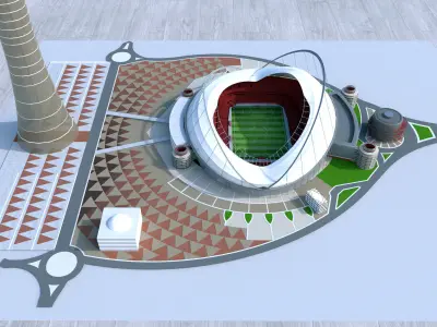 Khalifa International Stadium Qatar 2022 World cup 3D model