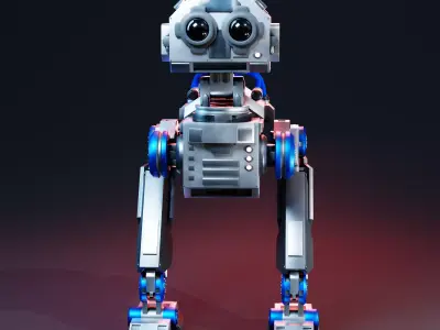 Futuristic Stylized Scout Robot Low-poly 3D model