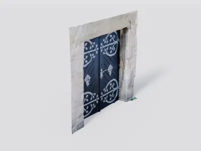 Medieval castle gate 3D model
