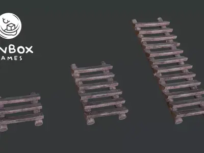 Simple Log Stairs - 3 Sizes Free low-poly 3D model