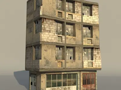 Middle East destroyed houses collection for game 3D Model Pack