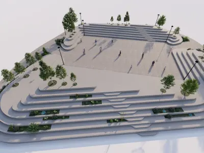 public park-Private Park Landscape Urban 3D model