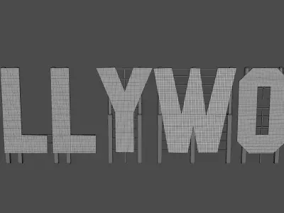 Hollywood Sign letters 3D model