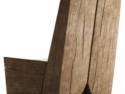 Industry West - Harvest Occasional Wooden Chair 3D model 3D model