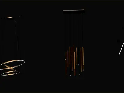 3 Modern Chandeliers 3D model